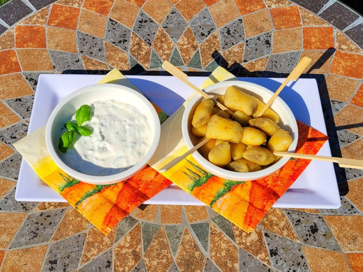 Rezept: Gefüllte Gnocchi mit Knoblauch-Dip