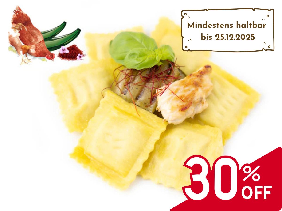Agnolotti mit Safranhühnchen & gegrillter Zucchini, 500g