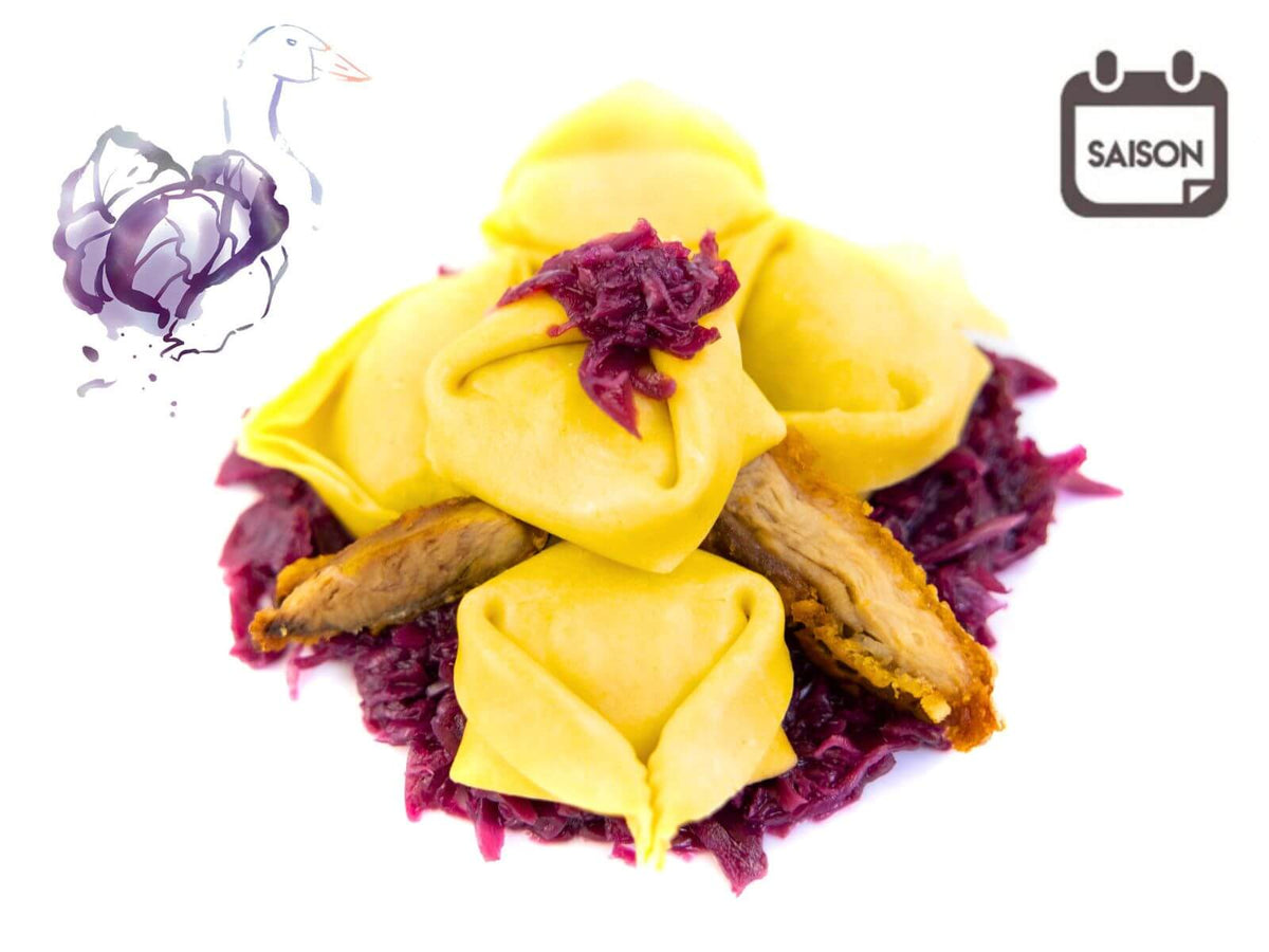 Tortellacci mit Gans & Rotkohl-Füllung