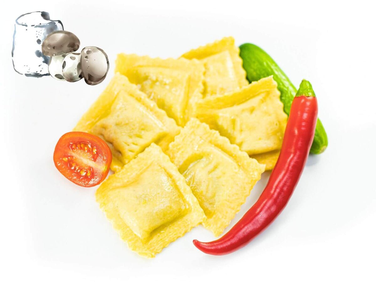 Frische Agnolotti mit Champignons und Mascarpone