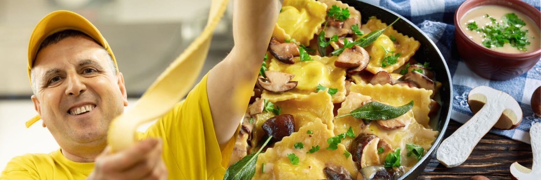 Frische Pasta handgemacht ohne Konservierungsstoffe in der Pastamanufaktur Zia Pina