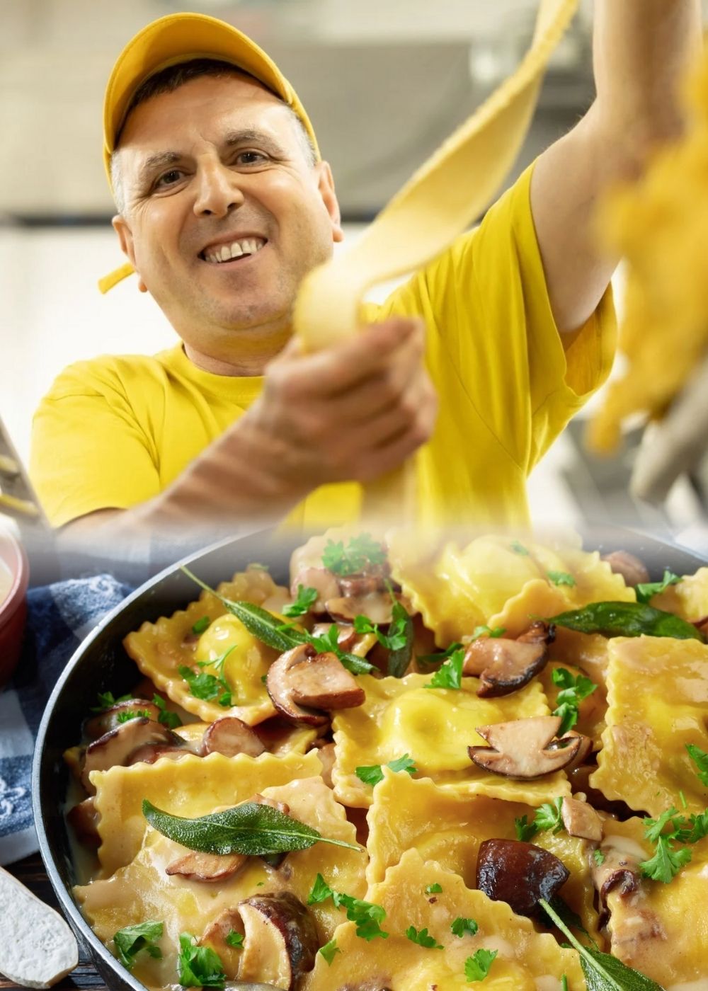 Frische Pasta handgemacht ohne Konservierungsstoffe in der Pastamanufaktur Zia Pina