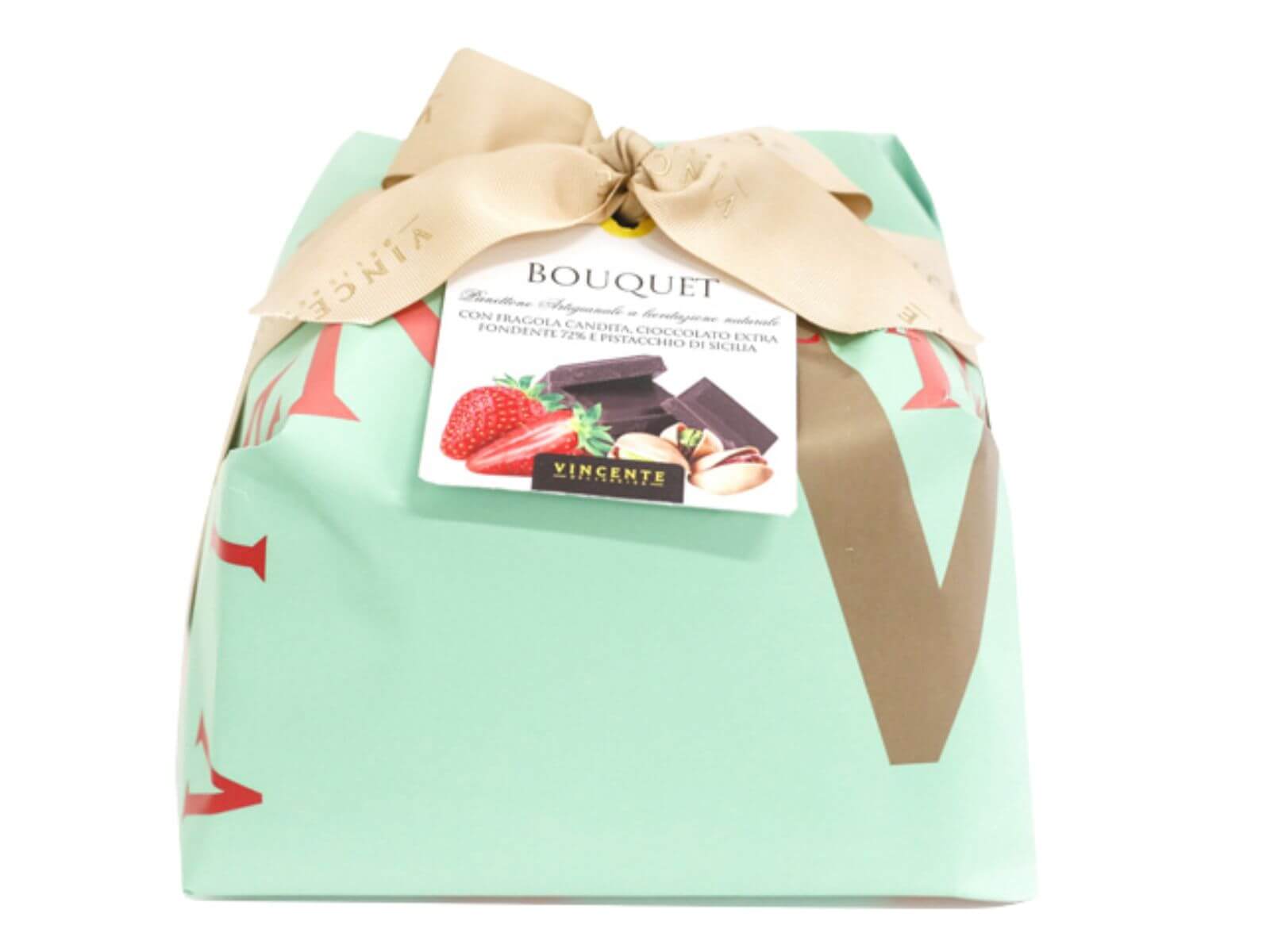 Panettone mit zarter Erdbeere, Pistazien & dunkler Schokolade, 750g