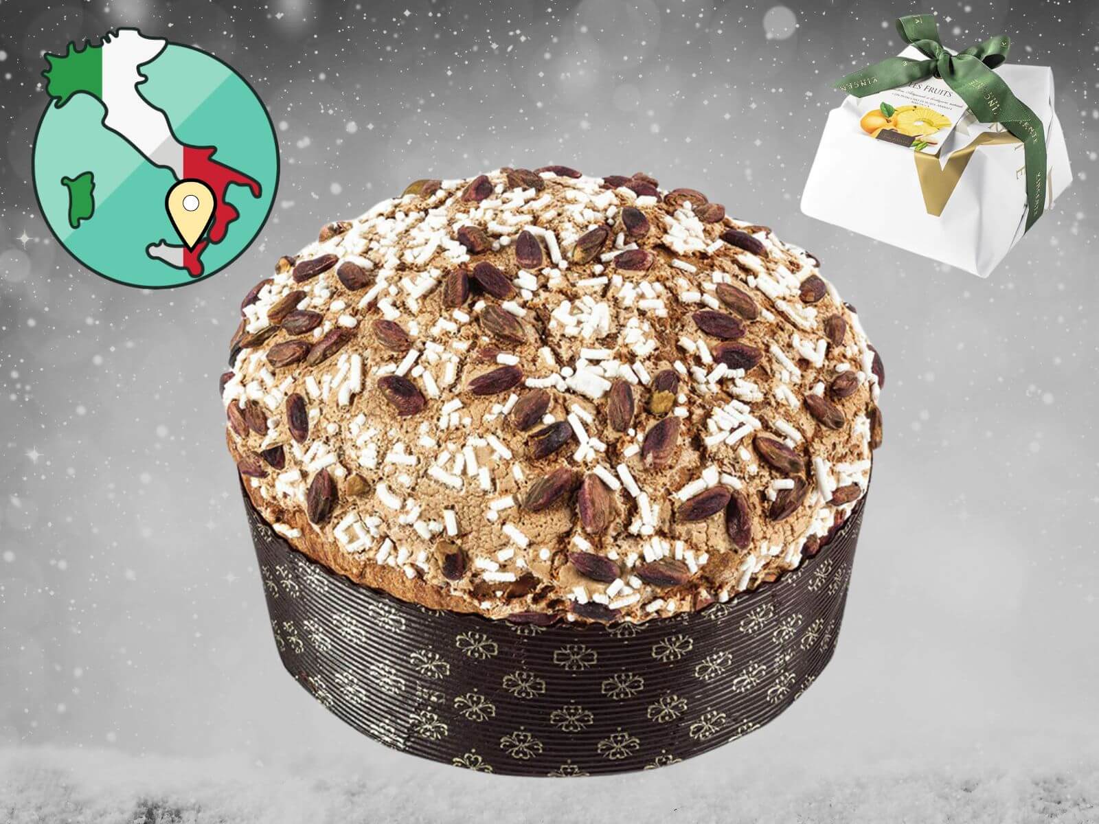 Panettone mit Pistazien, Ananas und Aprikosenstückchen, 750g