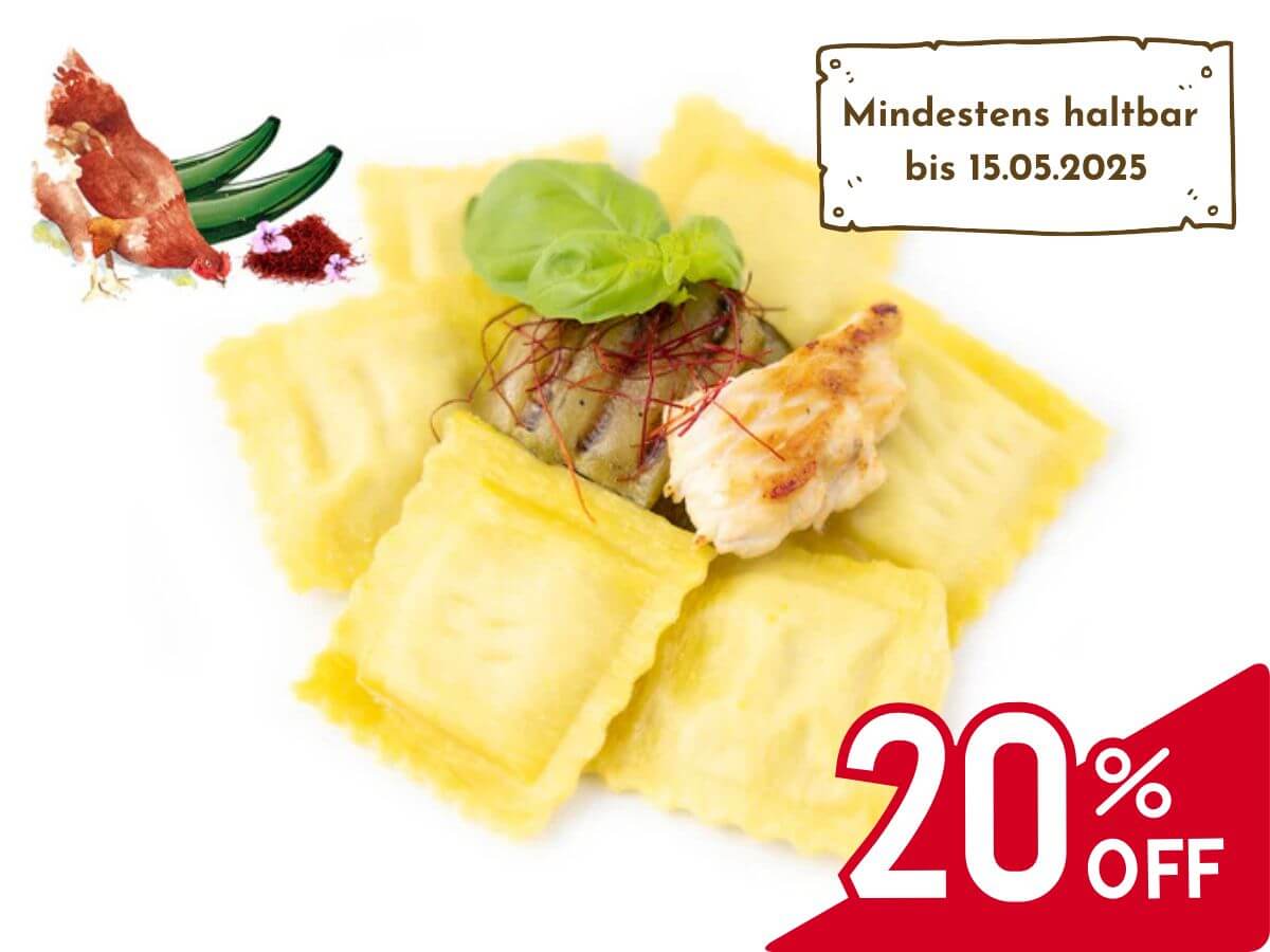 Agnolotti mit Safranhühnchen & gegrillter Zucchini, 500g