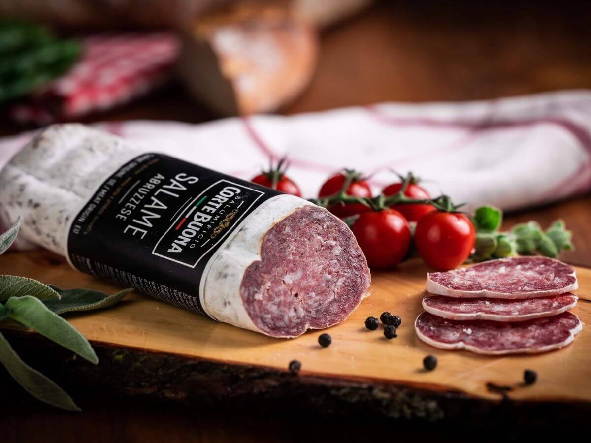 Salami Abruzzeser Art, traditionell flache Form, glutenfrei, 300g