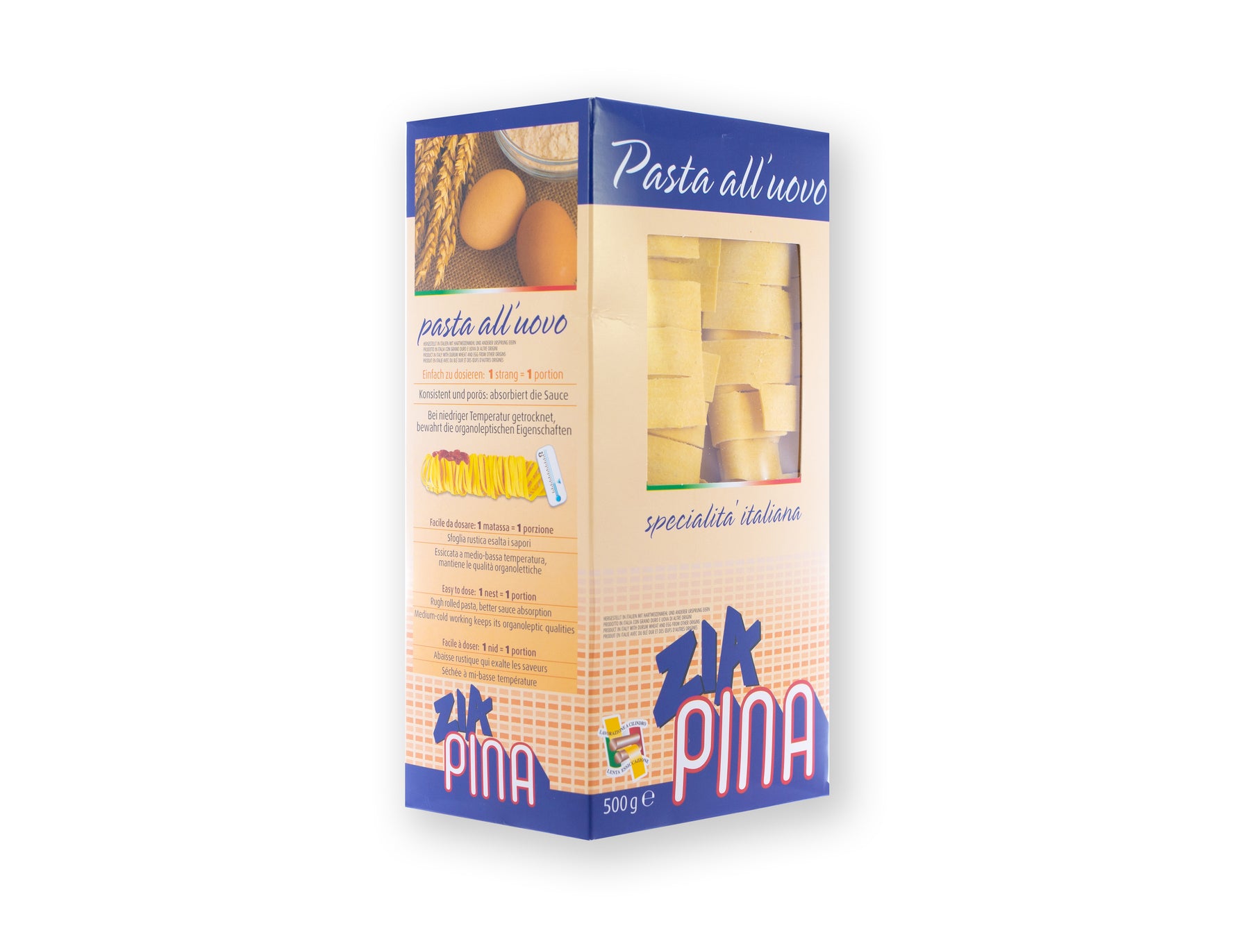 Verpackte luftgetrocknete Pappardelle Bandnudeln