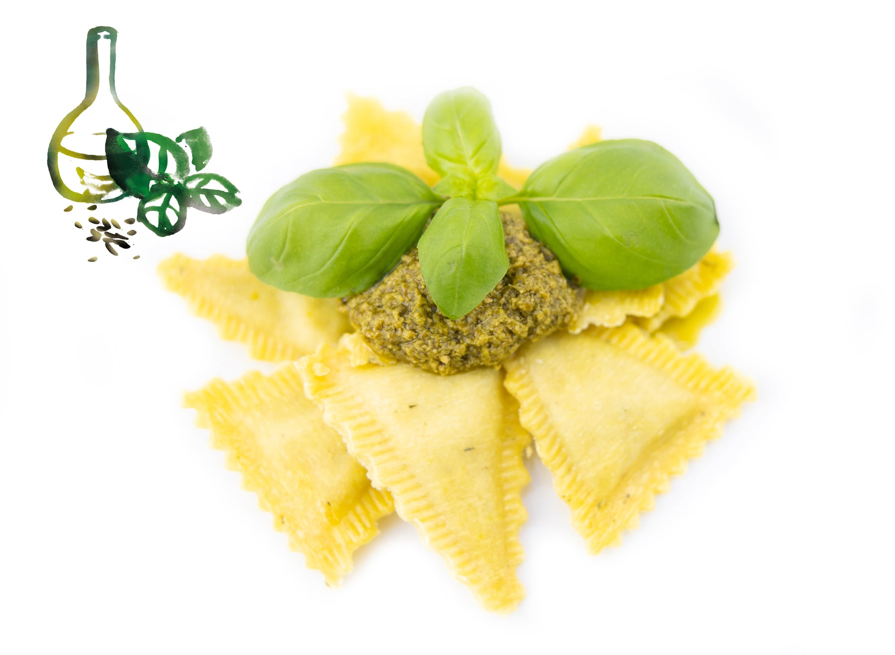 Triangoli mit Basilikumpesto-Füllung