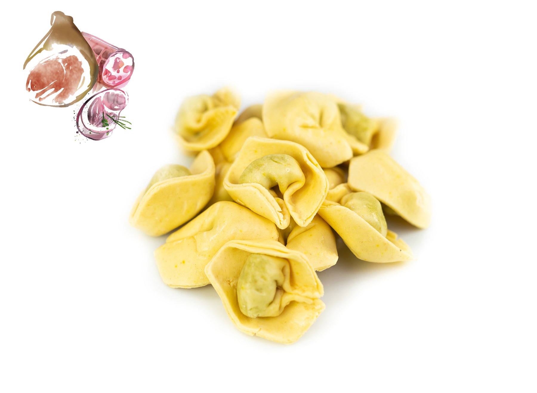 Tortelloni mit Fleisch-Füllung angerichtet auf Teller