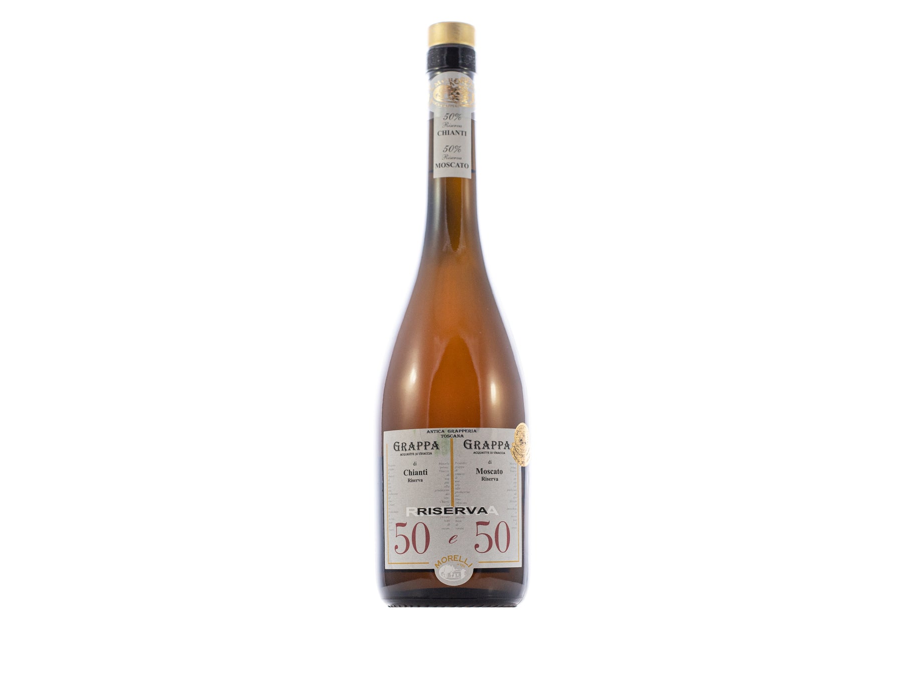 Grappa 50 e 50 Barrique, 0,7 l (Morelli)