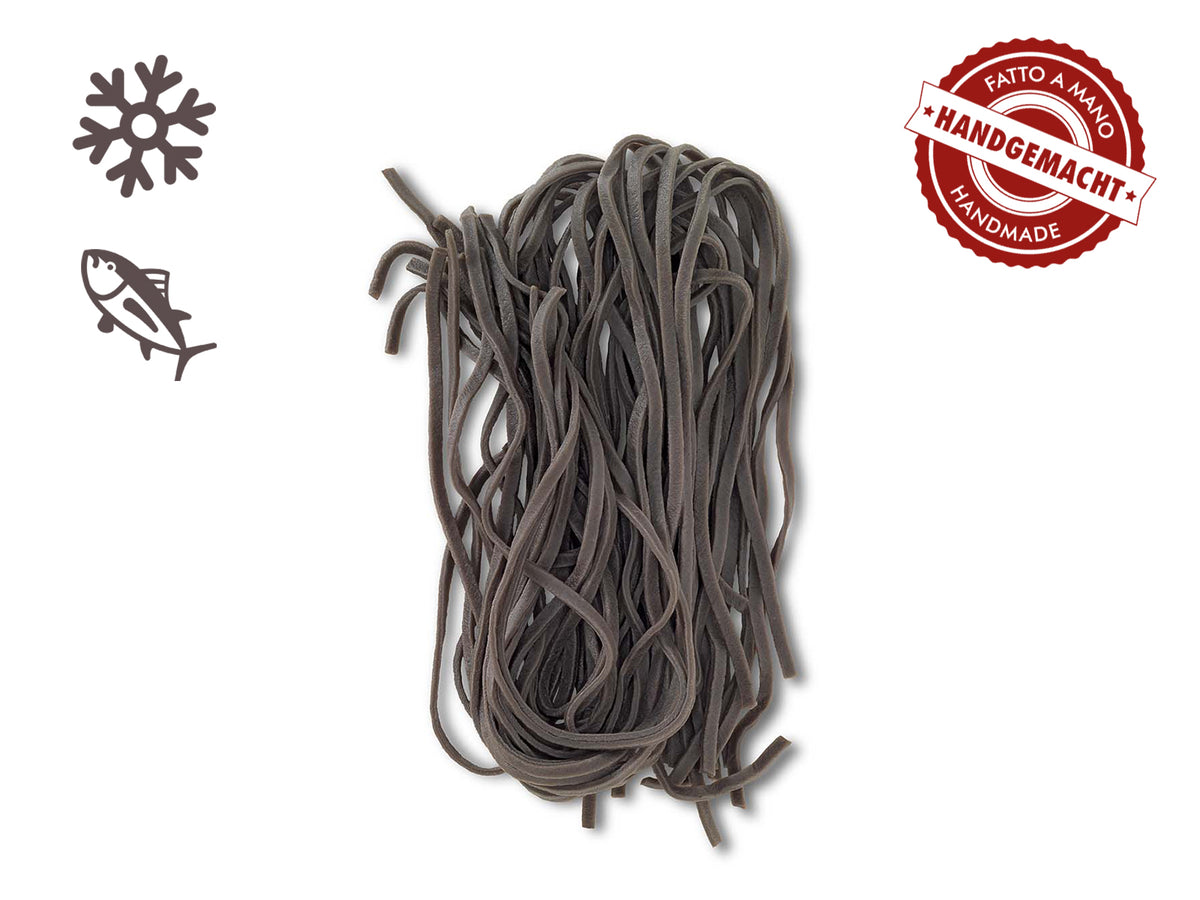 Schwarze Tagliolini (2 mm) mit Ei & Sepia, handgemacht, 500g