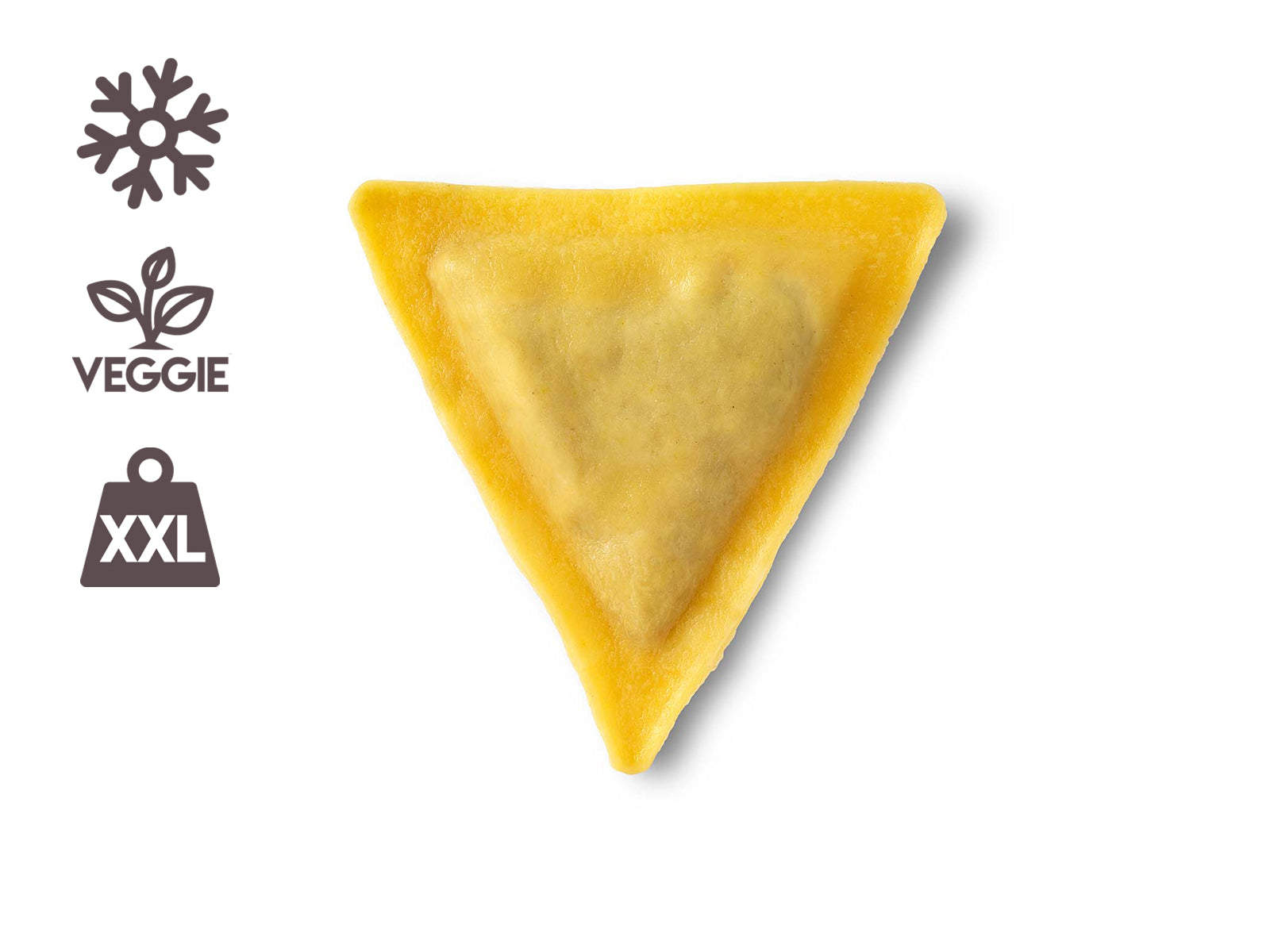Triangolacci XXL Pasta gelb vegetarisch gefüllt