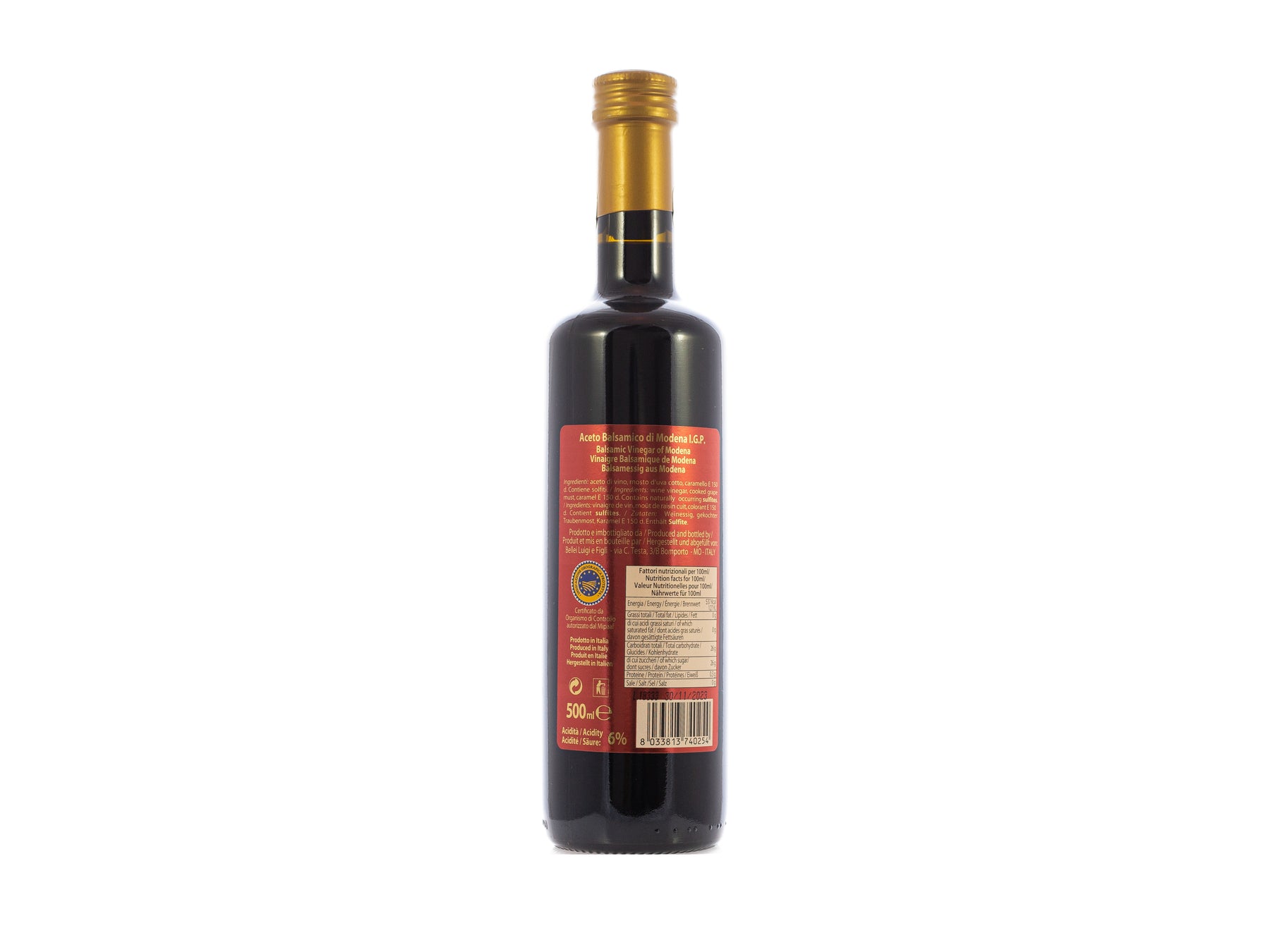 Aceto Balsamico di Modena IGP, Balsamessig, 500 ml (Bellei)