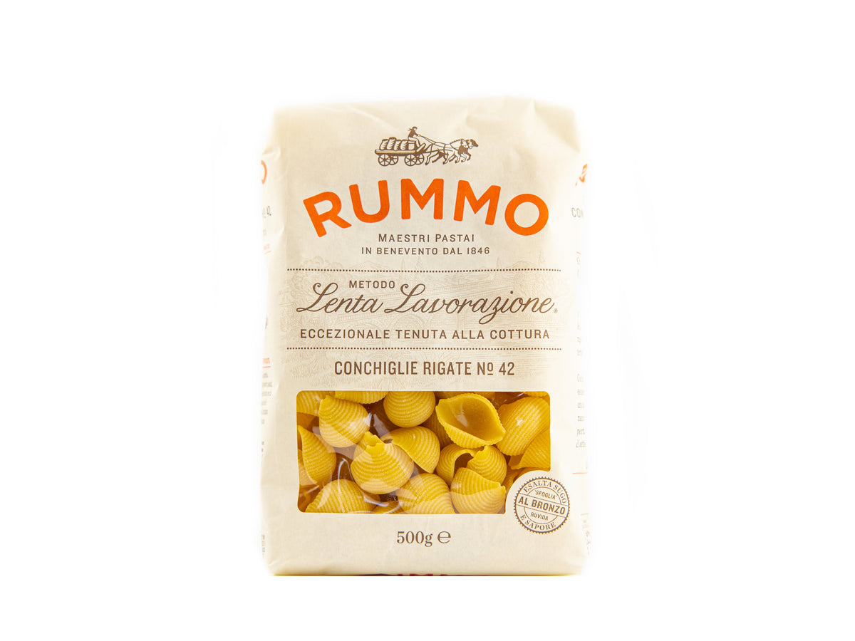 Rummo Conchiglie Rigate N°42, Hartweizengrießnudeln vegan