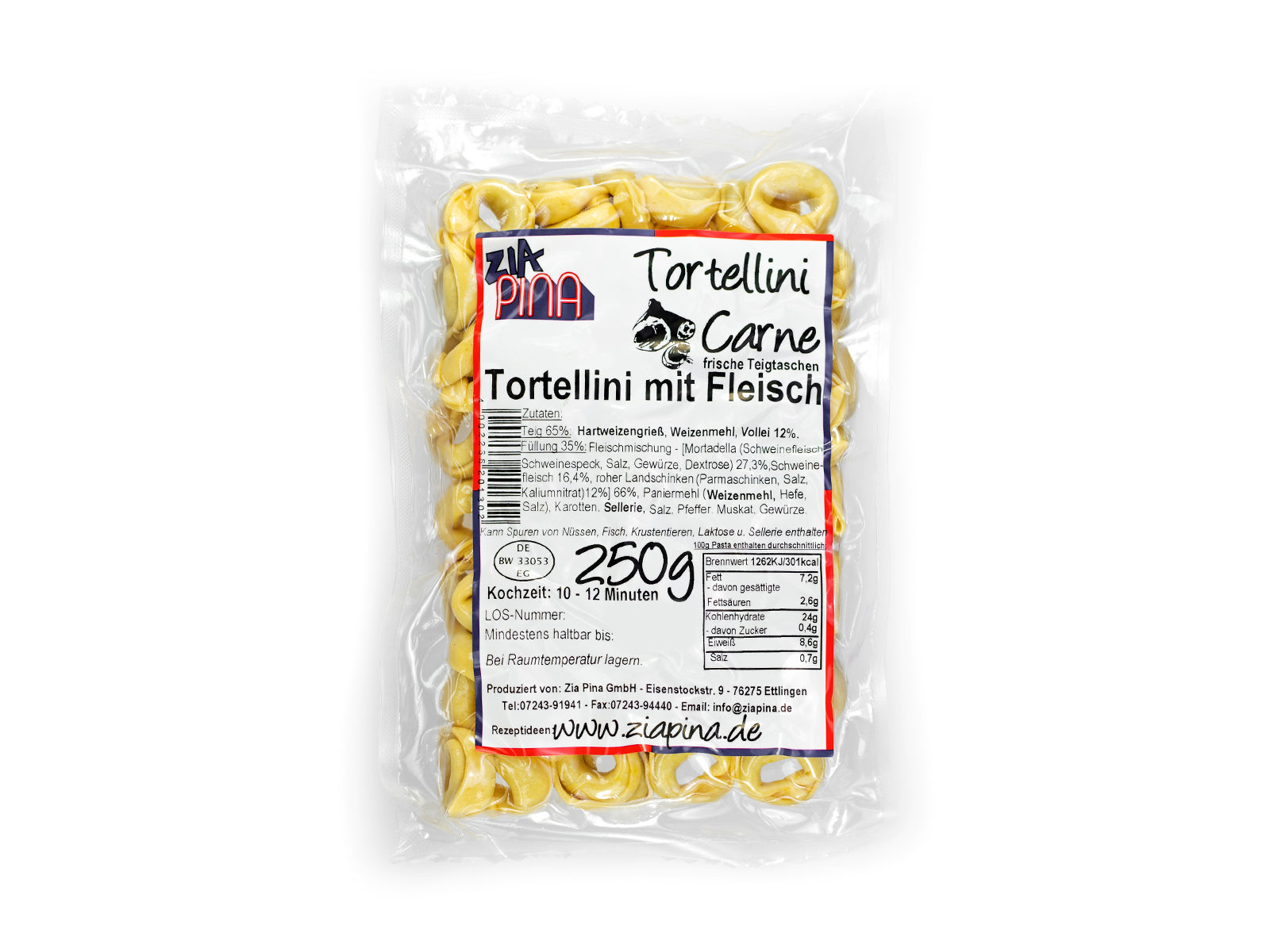 Tortellini mit Fleisch-Füllung, luftgetrocknete Pasta