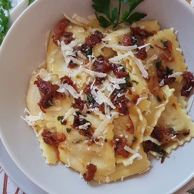 Agnolotti Nudeln gefüllt mit Fleisch von Zia Pina