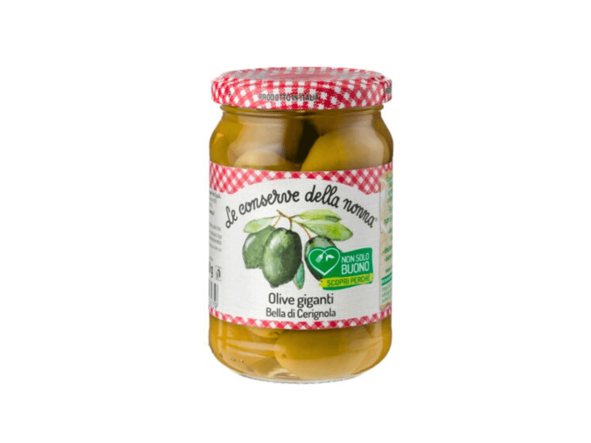 Große grüne Oliven der Sorte Bella di Cerignola, 290g (Le Conserve della Nonna)