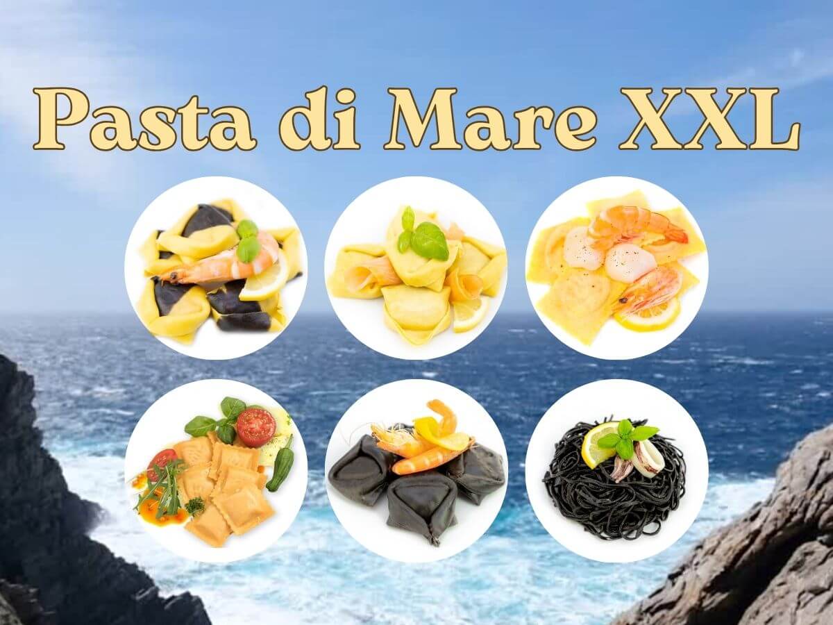 Frische Pasta Probierbox mit Meeresfrüchten XXL, 7 Sorten