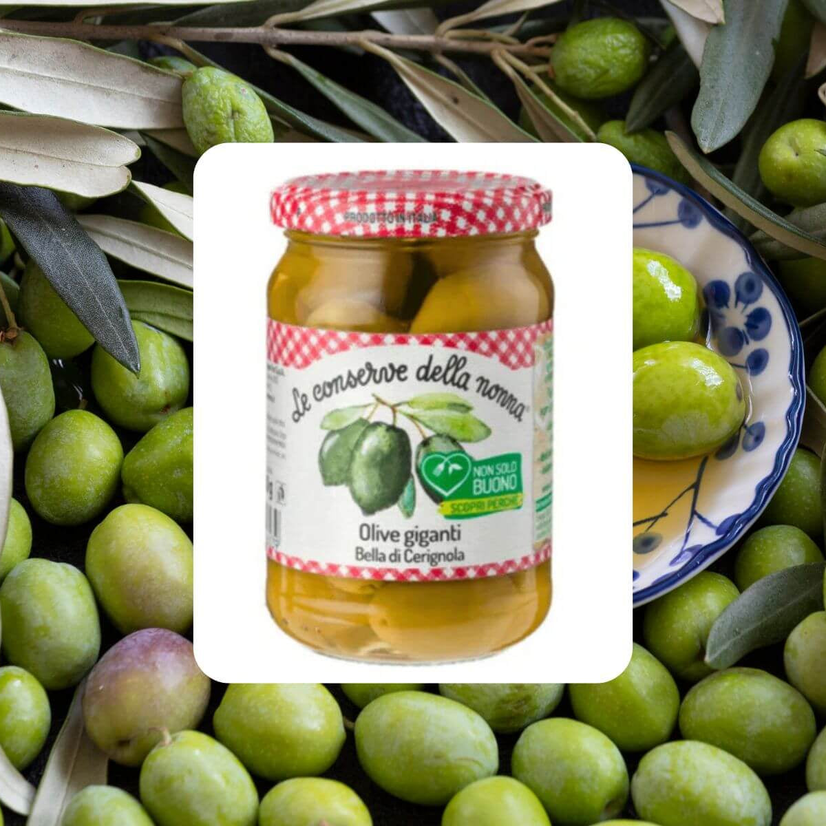 Große grüne Oliven der Sorte Bella di Cerignola, 290g (Le Conserve del