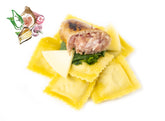 Agnolotti mit Salsiccia-Wurst, Stängelkohl & Provolonekäse
