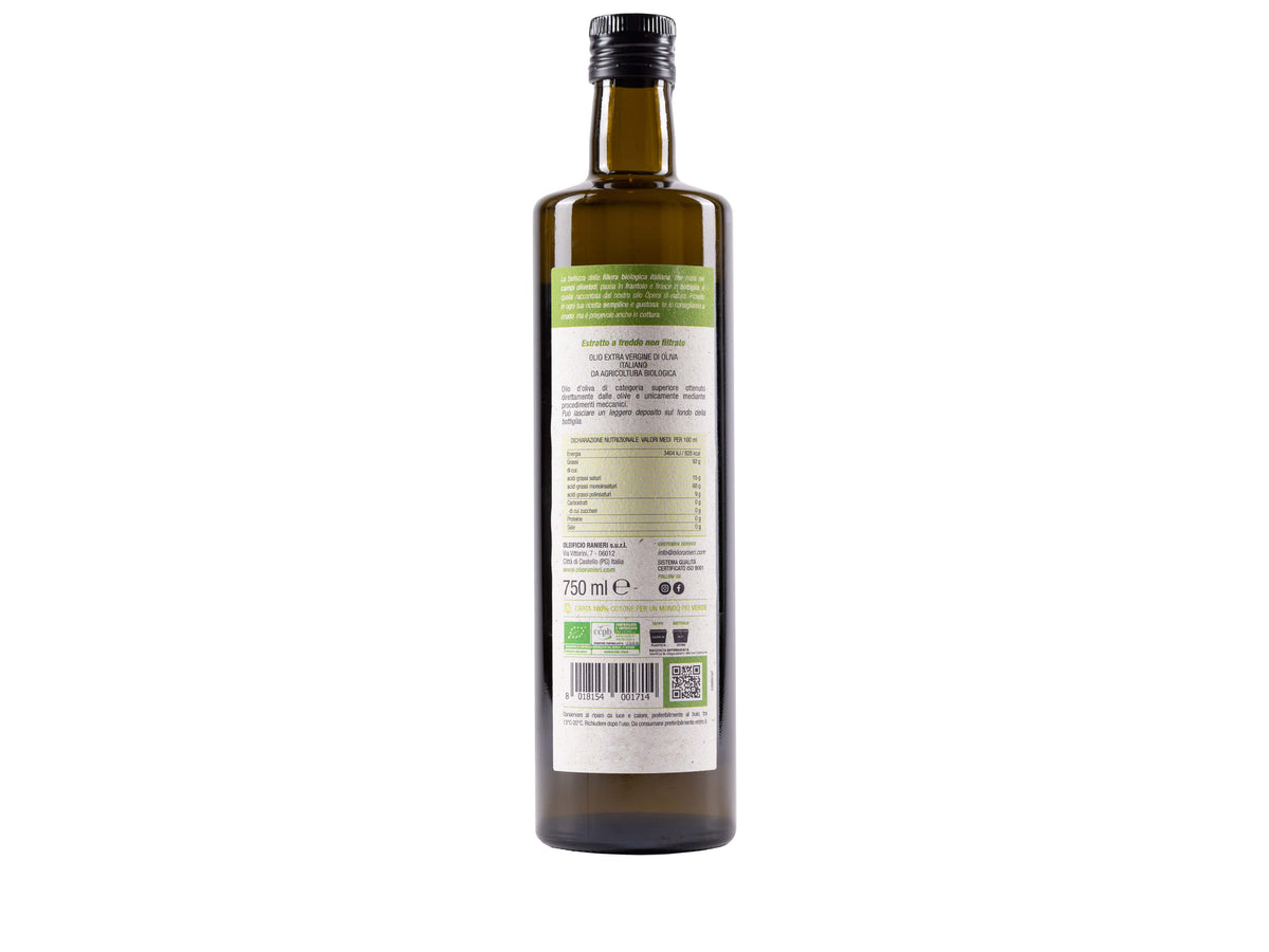 Olivenöl extravergine bio Ranieri Rückseite