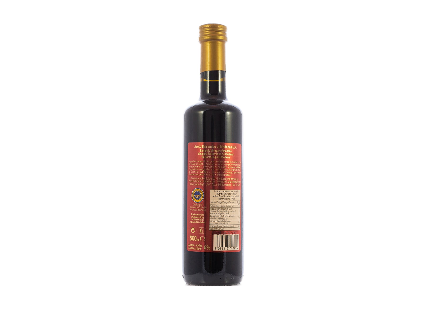 Aceto Balsamico di Modena IGP, 500 ml (Bellei)